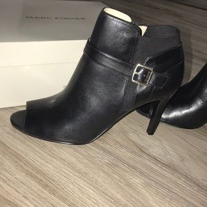 Marc Fisher Leather Peep-toe ankle boot-NEW